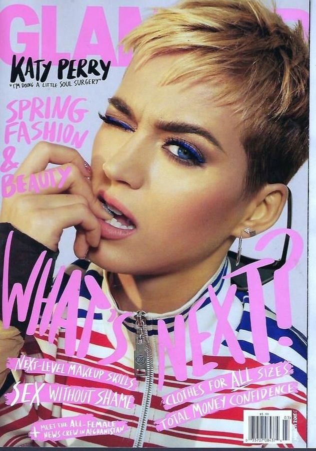 GLAMOUR USA magazine side cover  March 2018