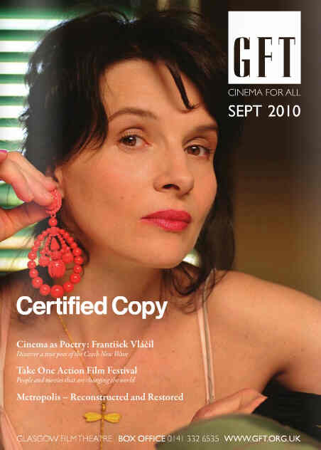 GLASGOW FILM THEATRE magazine side cover September 2010