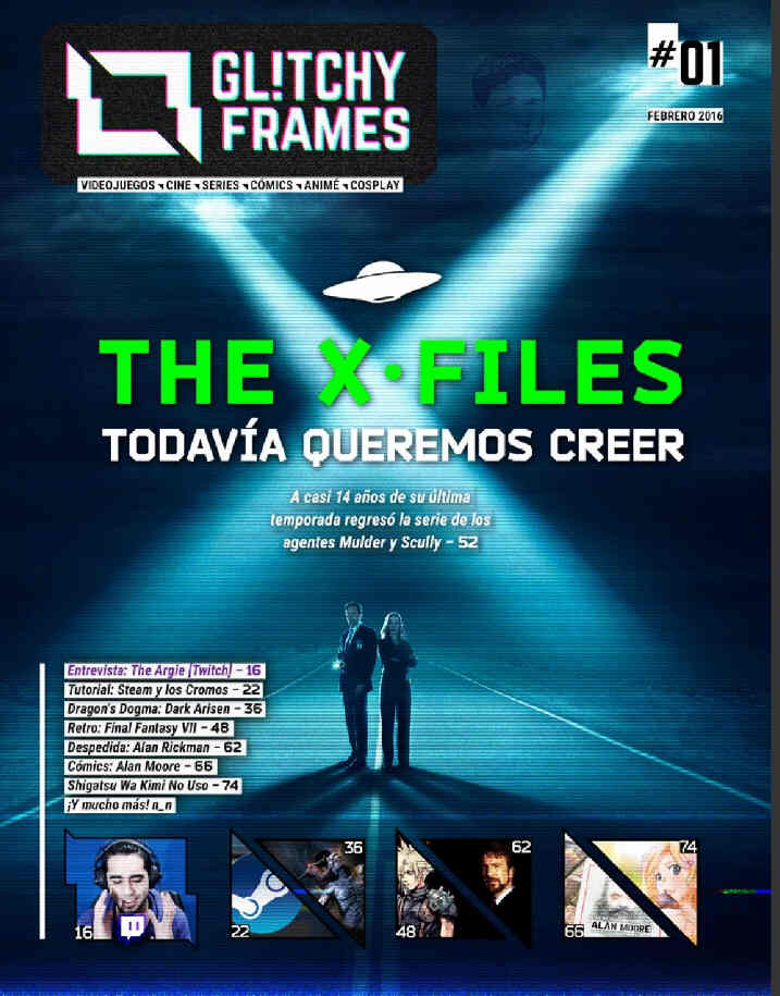 GLITCHY FRAMES magazine side cover Issue 1 February 2016