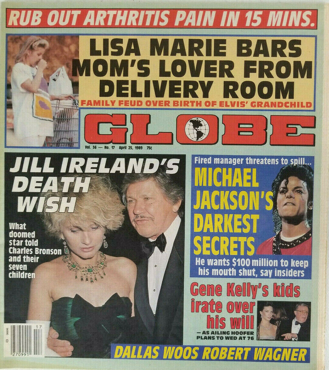 GLOBE magazine side cover 25 April 1989