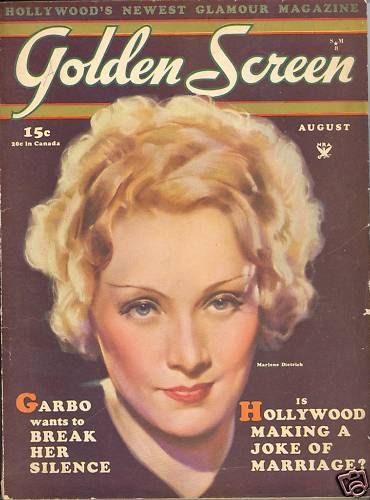 GOLDEN SCREEN magazine side cover  Vol 1 # 1 August 1934