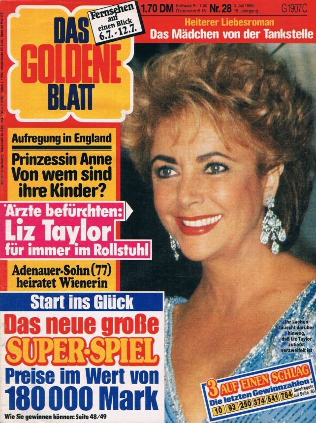DAS GOLDENE BLATT magazine side cover Issue 28 3 July 1985