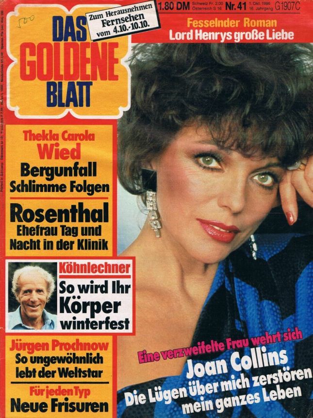 DAS GOLDENE BLATT magazine side cover Issue 41 1 October 1986