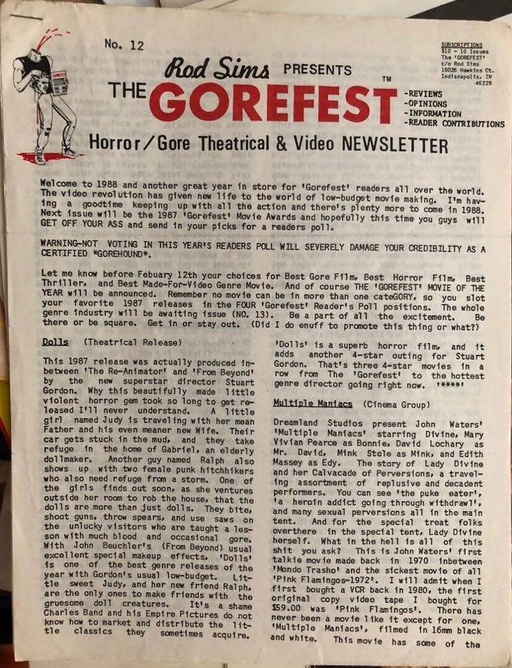 GOREFEST | THE magazine side cover Issue 12   1988