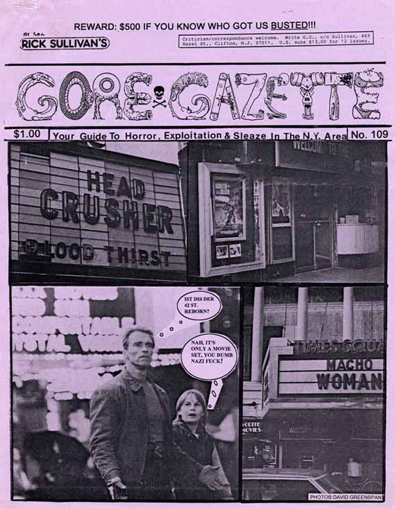 GORE GAZETTE magazine side cover Issue 109  