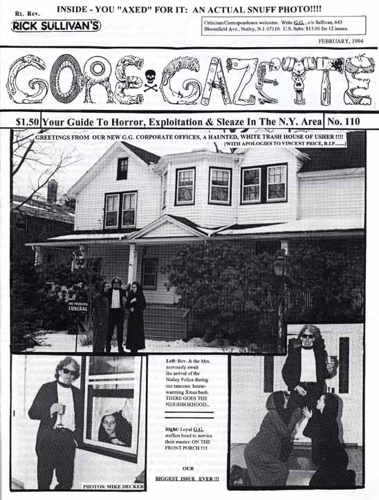 GORE GAZETTE magazine side cover Issue 110 February 1994