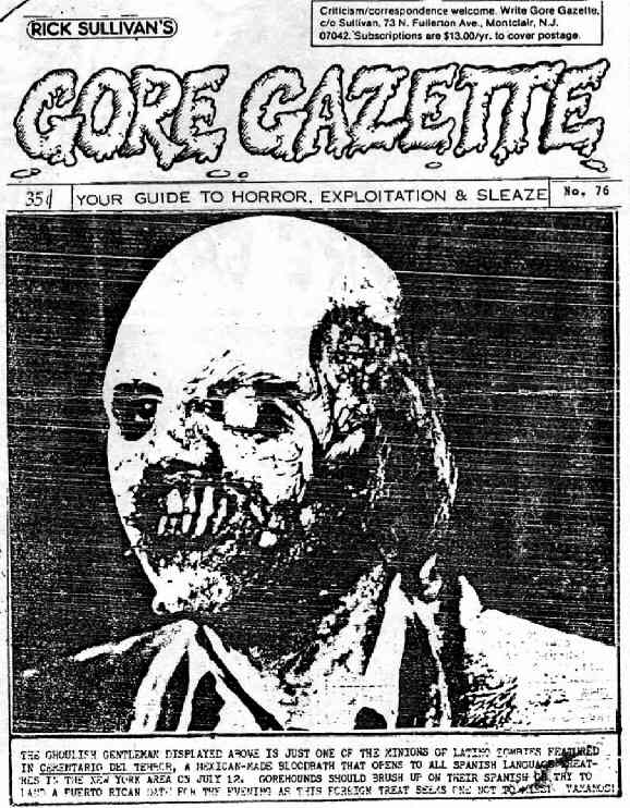GORE GAZETTE magazine side cover Issue 76  