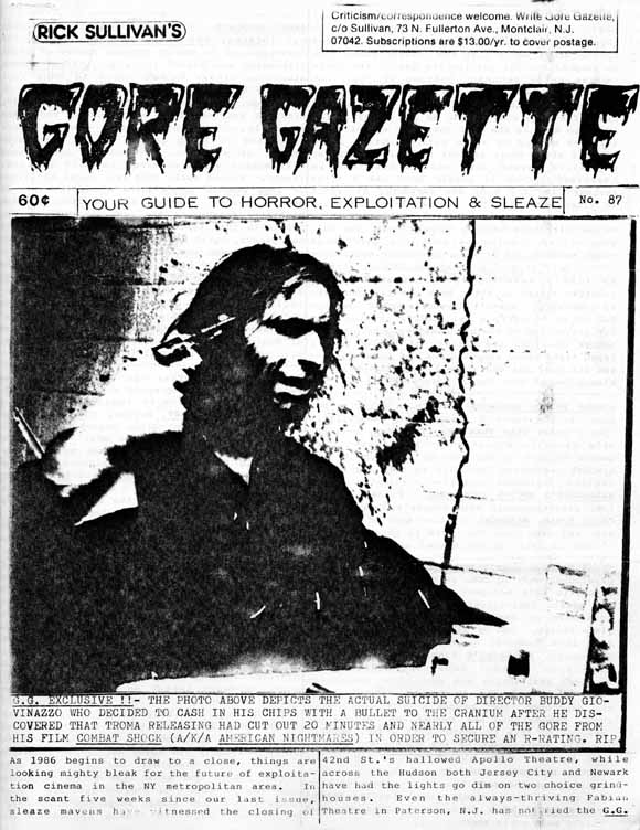 GORE GAZETTE magazine side cover Issue 87  