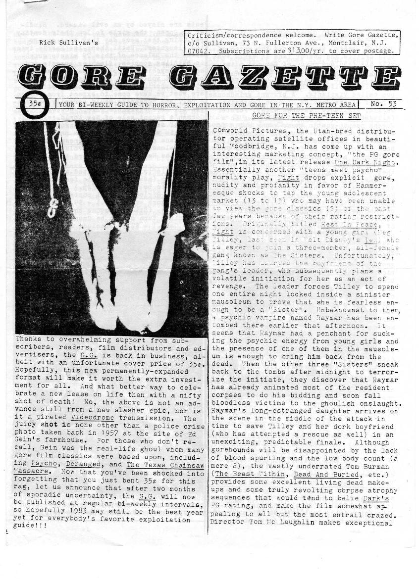 GORE GAZETTE magazine side cover Issue 53   