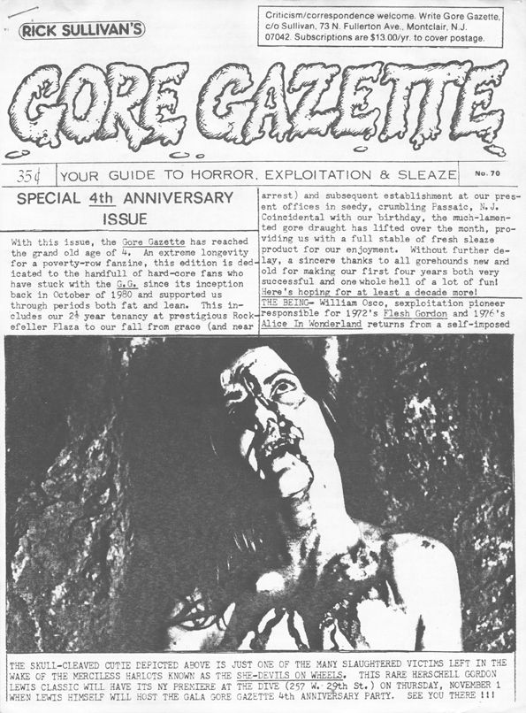 GORE GAZETTE magazine side cover Issue 70  