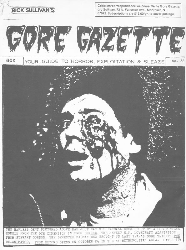 GORE GAZETTE magazine side cover Issue 86  