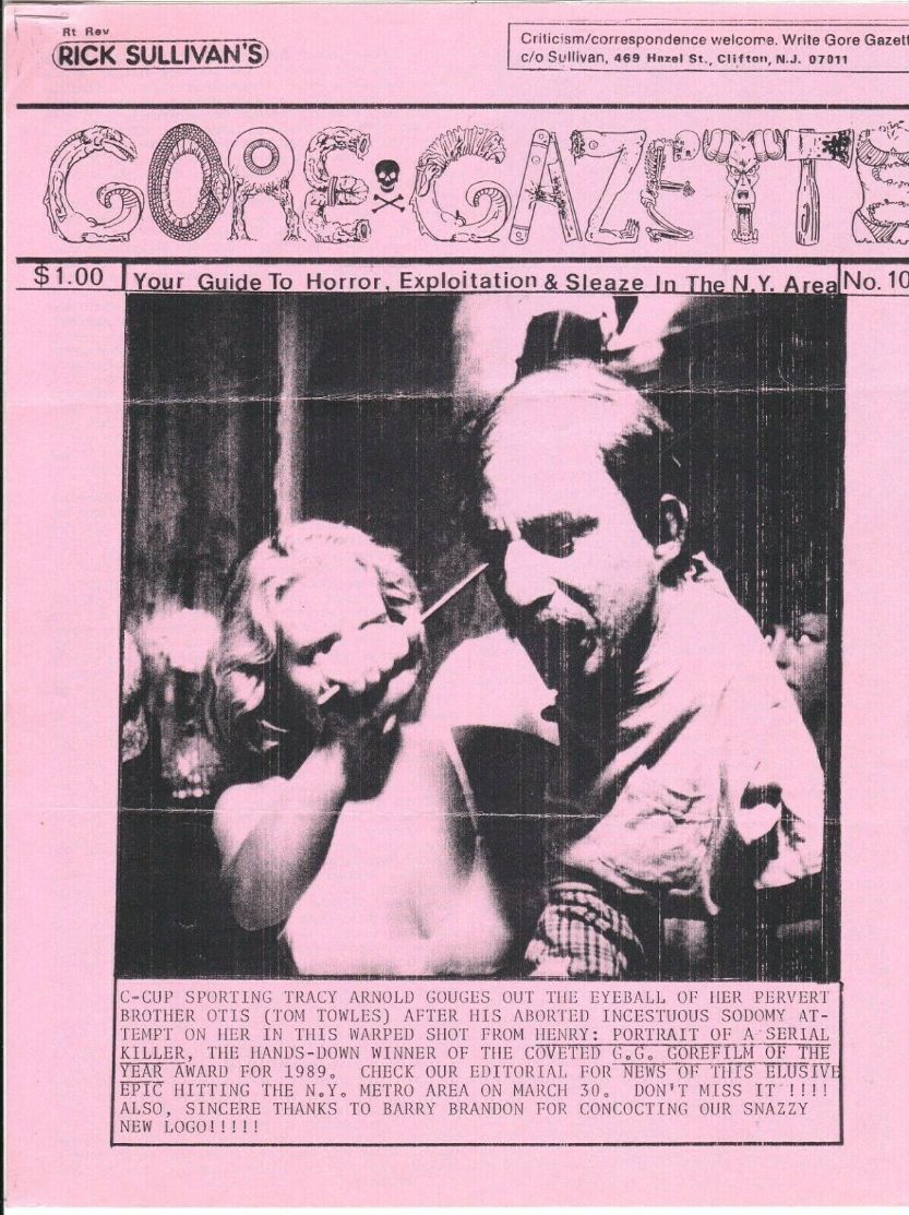 GORE GAZETTE magazine side cover Issue 101   1989