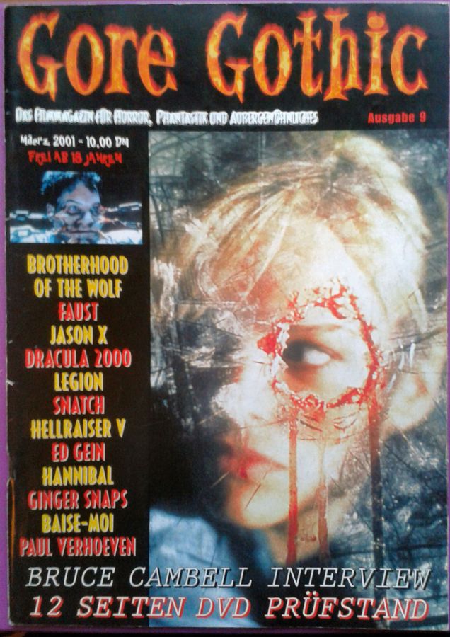 GORE GOTHIC magazine side cover Issue 9 March 2001