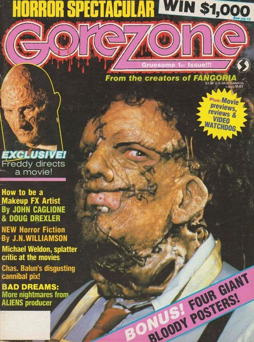 GOREZONE magazine side cover Issue 1 May 1988