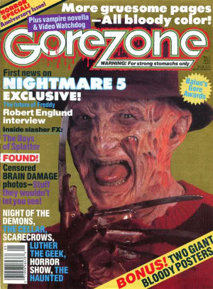 GOREZONE magazine side cover Issue 7 May 1989