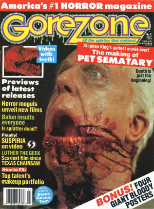 GOREZONE magazine side cover Issue 8 July 1989