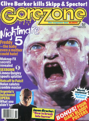 GOREZONE magazine side cover Issue 10 November 1989