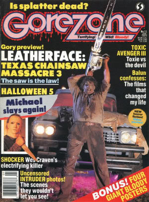 GOREZONE magazine side cover Issue 11 January 1990