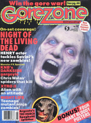 GOREZONE magazine side cover Issue 16 Winter 1991