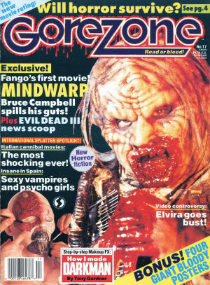 GOREZONE magazine side cover Issue 17 Spring 1991