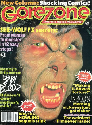GOREZONE magazine side cover Issue 19 Fall 1991