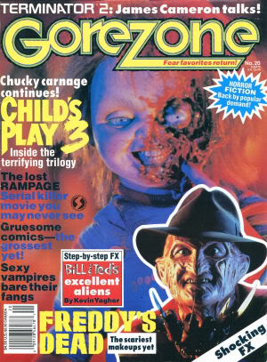 GOREZONE magazine side cover Issue 20 Winter 1992