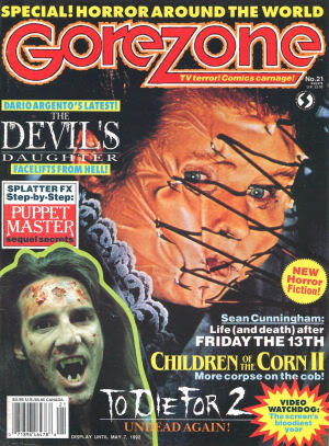 GOREZONE magazine side cover Issue 21 Spring 1992