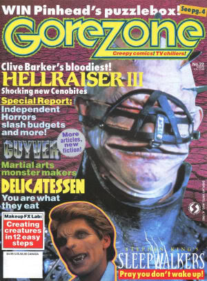 GOREZONE magazine side cover Issue 22 Summer 1992