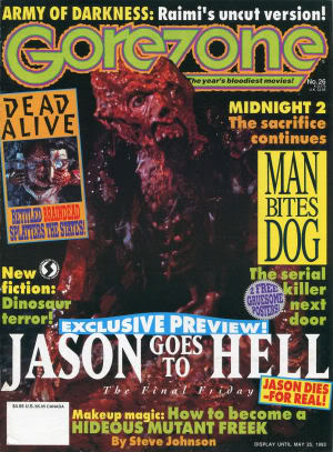 GOREZONE magazine side cover Issue 26 Summer 1993