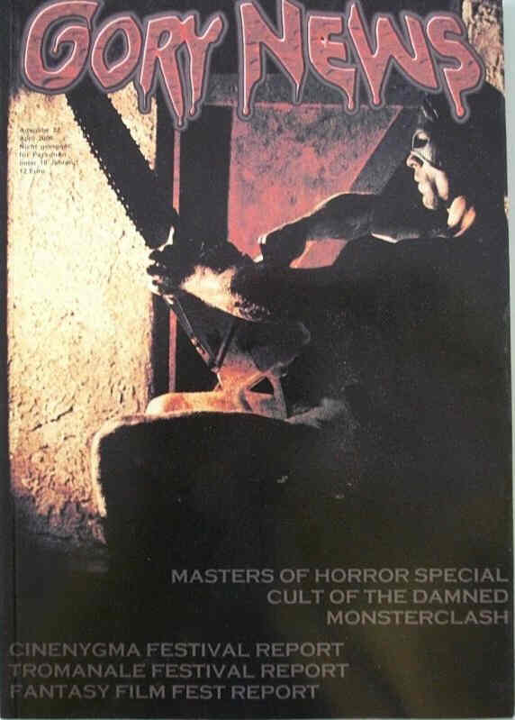 GORY NEWS magazine side cover Issue 22 April 2006