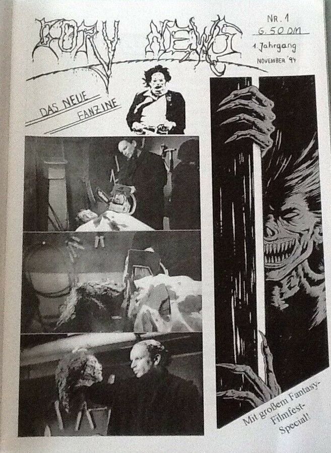 GORY NEWS magazine side cover Issue 1  November 1994