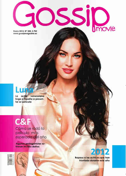 GOSSIP MOVIE magazine side cover Issue 200 January 2013