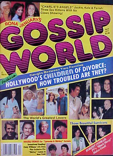 RONA JANUARYS GOSSIP WORLD magazine side cover  Vol 1 No 2 April 1977