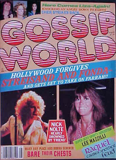 GOSSIP WORLD magazine side cover August 1977