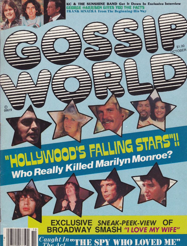 RONA JANUARYS GOSSIP WORLD magazine side cover  Vol 1 No 7  October 1977