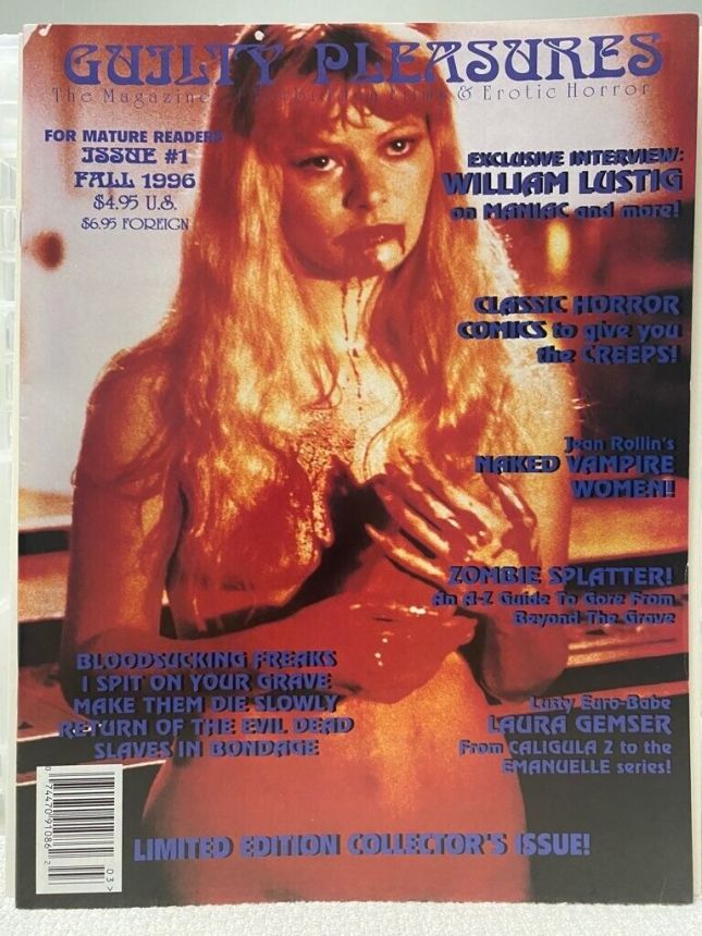 GUILTY PLEASURES magazine side cover Issue 1 Fall 1996