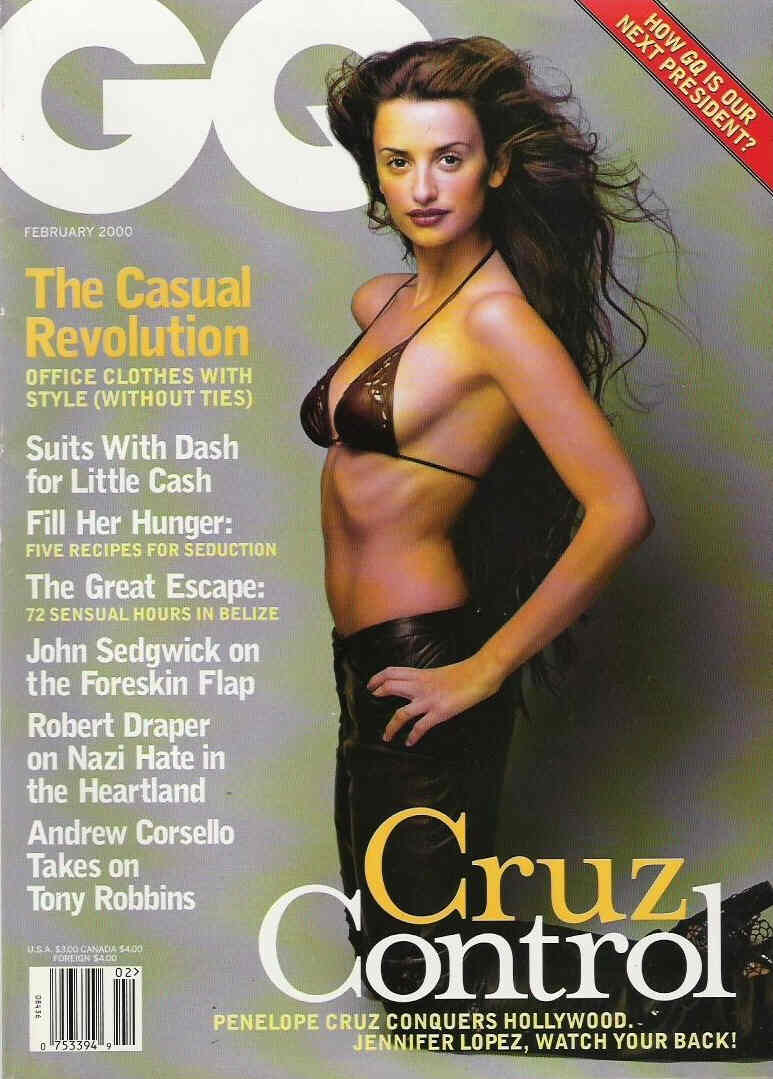 GENTLEMENS QUARTERLY magazine side cover February 2000
