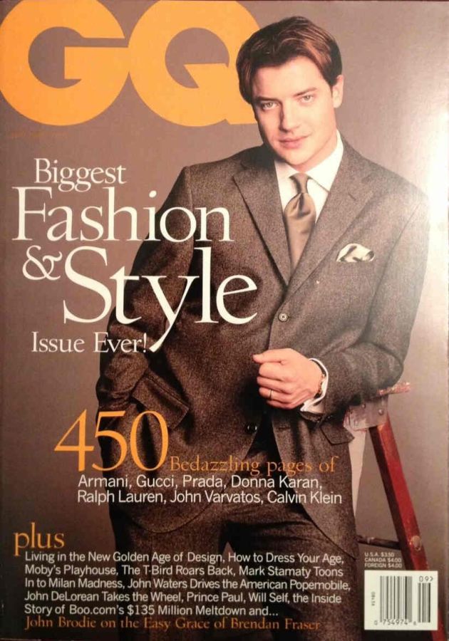 GENTLEMENS QUARTERLY magazine side cover September 2000