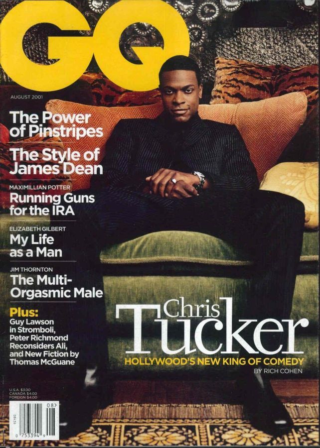 GENTLEMENS QUARTERLY magazine side cover August 2001