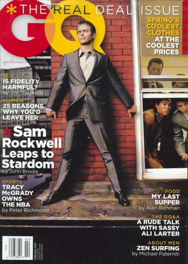 GENTLEMENS QUARTERLY magazine side cover February 2003