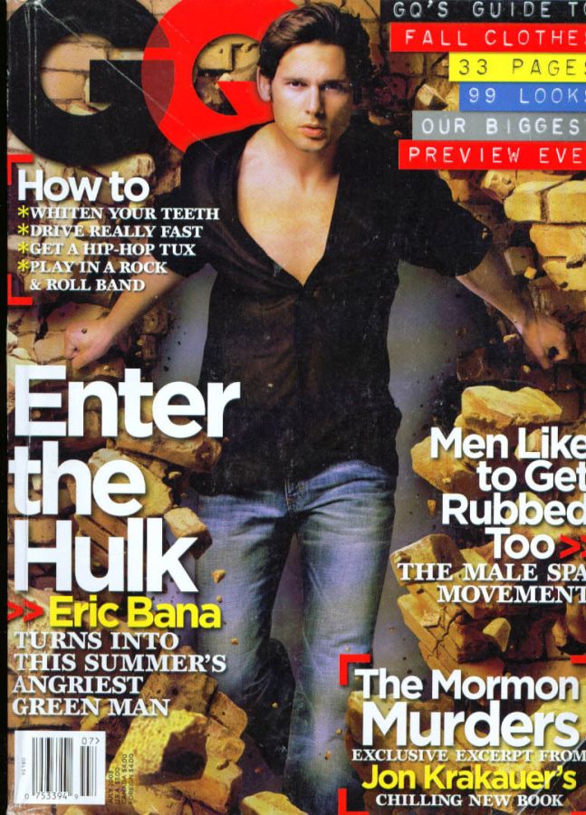 GENTLEMENS QUARTERLY magazine side cover July 2003
