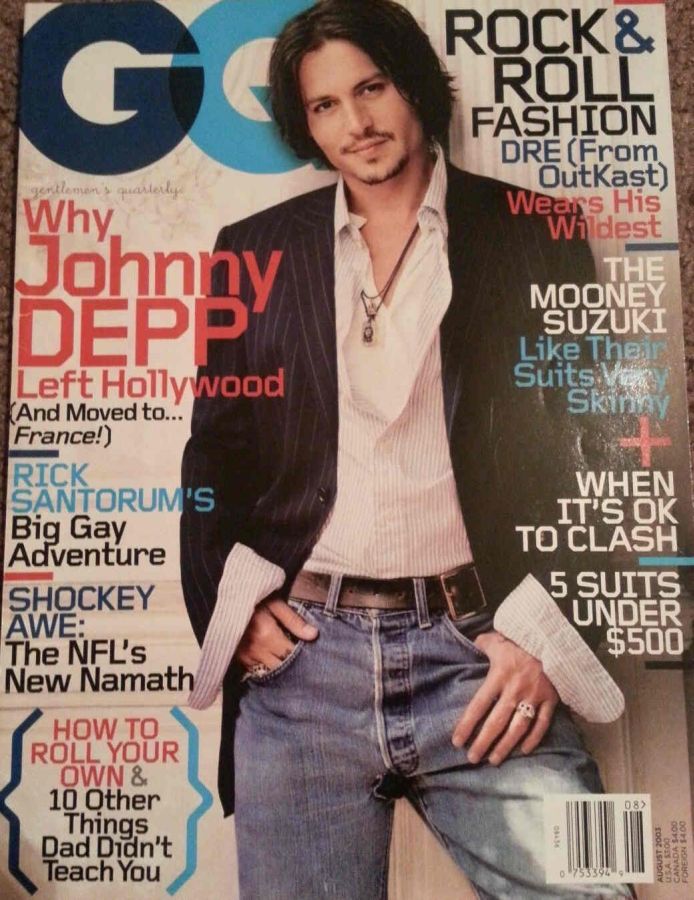 GENTLEMENS QUARTERLY magazine side cover August 2003