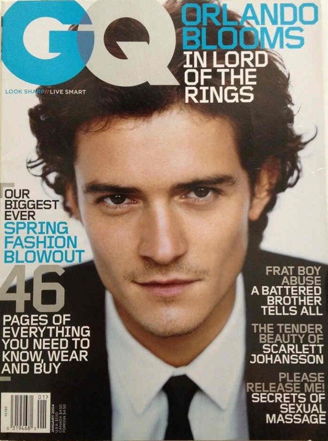 GENTLEMENS QUARTERLY magazine side cover January 2004