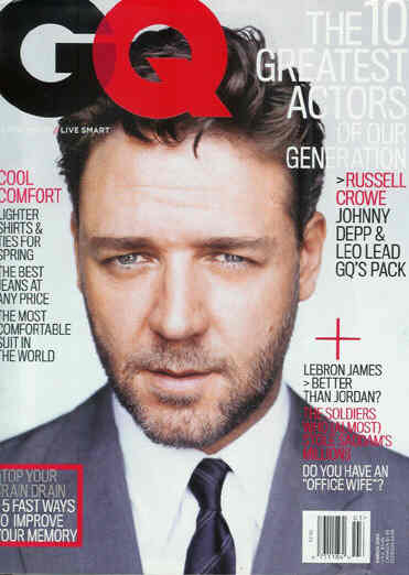 GENTLEMENS QUARTERLY magazine side cover March 2005