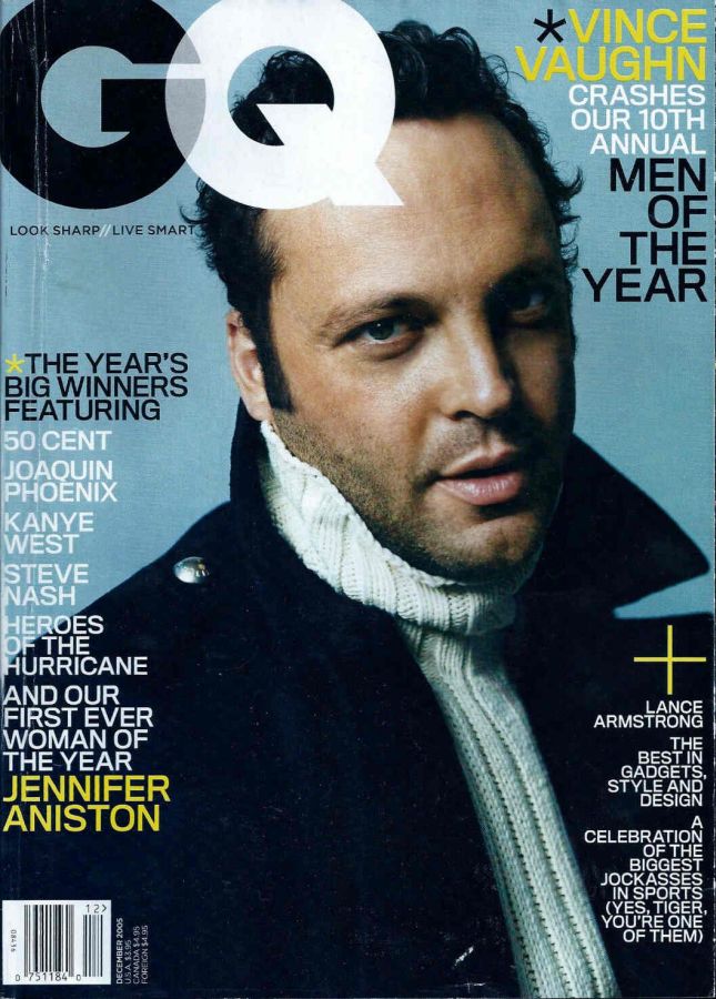 GENTLEMENS QUARTERLY magazine side cover December 2005