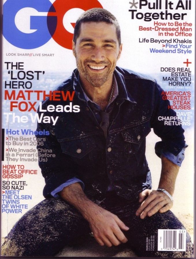 GENTLEMENS QUARTERLY magazine side cover March 2006