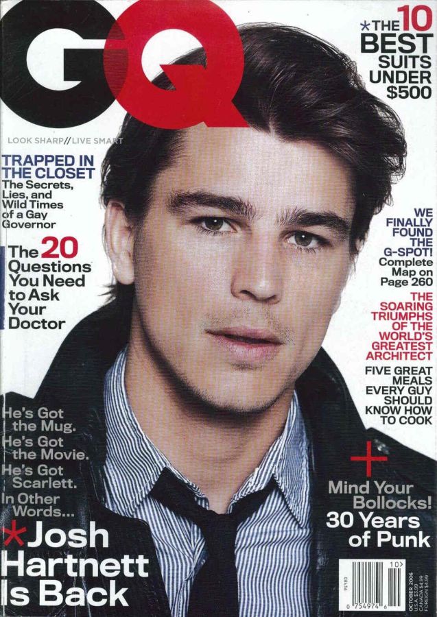 GENTLEMENS QUARTERLY magazine side cover October 2006