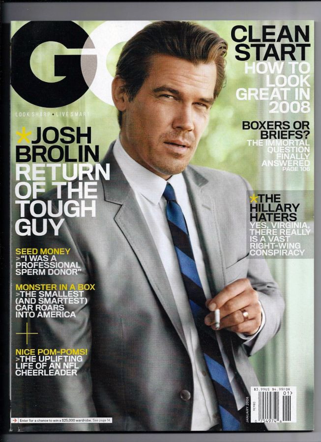 GENTLEMENS QUARTERLY magazine side cover January 2008