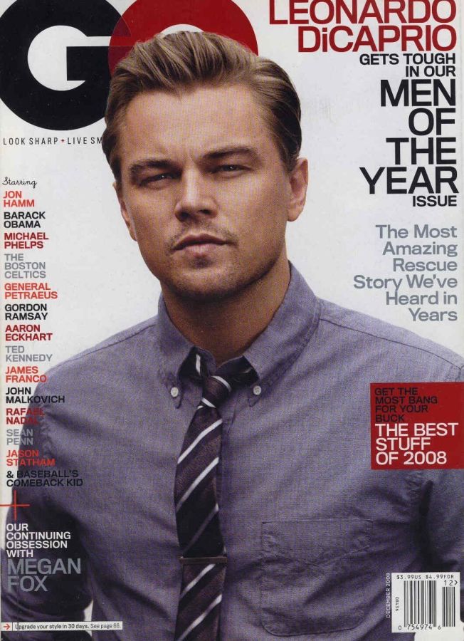 GENTLEMENS QUARTERLY magazine side cover December 2008