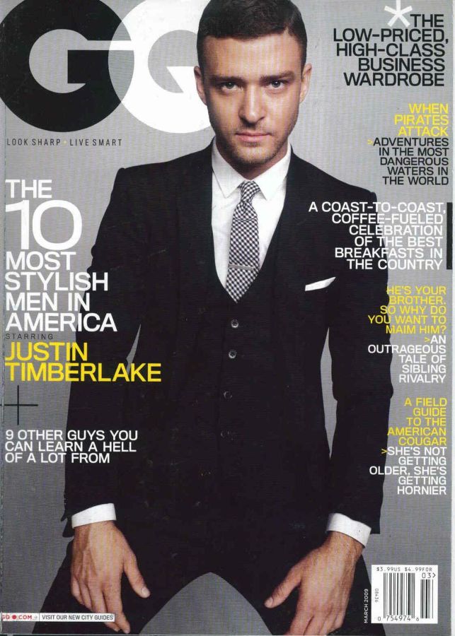GENTLEMENS QUARTERLY magazine side cover March 2009
